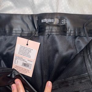 Leather slit leg pants